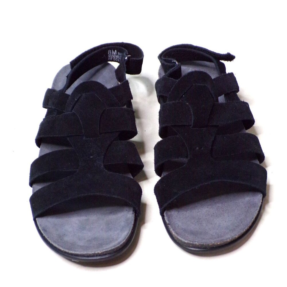 🆕MUNRO Corine Nubuck Comfort Sandals Shoes 8 Black - Picture 4 of 8